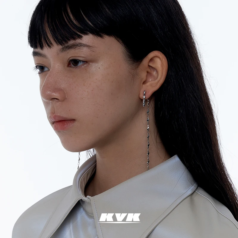 

KVK Earrings 2021 new fashion long Tassel Earrings women's advanced sense Earrings accessories anti allergy Earrings