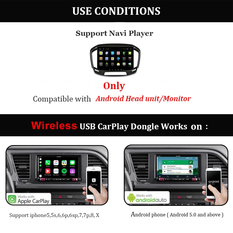 Беспроводной Smart Link Apple Внешний порт Carplay для Android carlife навигационный плеер мини USB