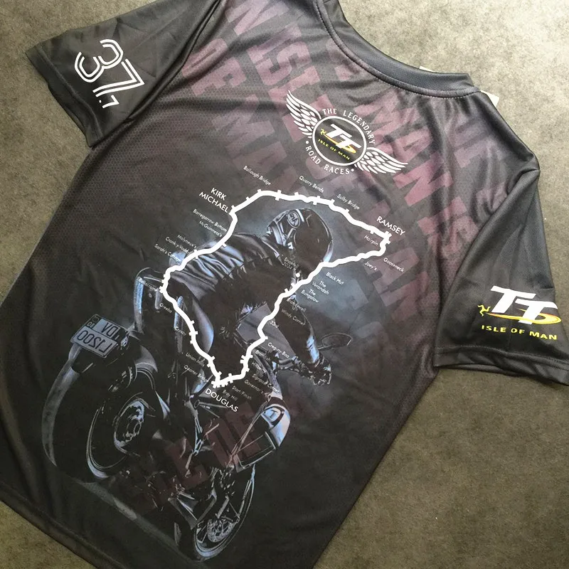 2019 MOTO GP TT Racing T-Shirts Isle Of Man Motorcycle Road Races Short Sleeve Tees Shirt Men's Summer Mountain Course T | Автомобили