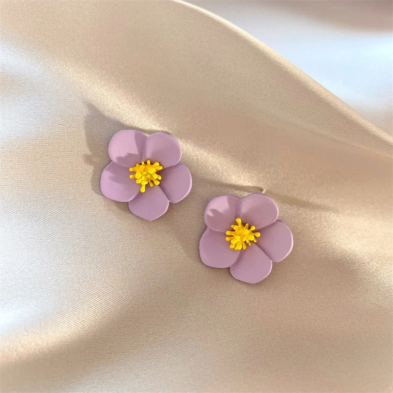 

Simple Temperament Purple Flower Earrings Jewelry Accessories 2021