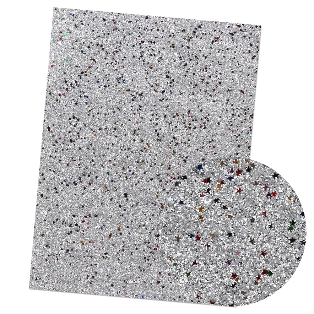silver with star 22*30 см градиентная цветная блестящая ткань DIY швейный материал домашний текстиль набивная ткань одежда для шитья одежды для шитья куклы - Цвет: silver with star