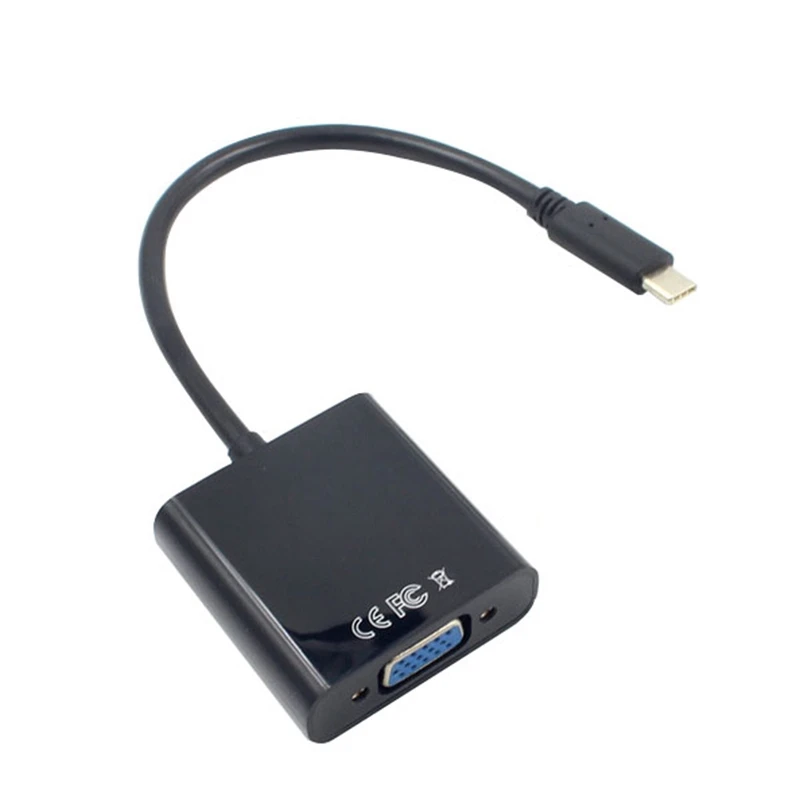 USB C USB3.1 Тип для кабеля адаптера VGA папа Женский конвертер видео передачи 1080P M a c b o k