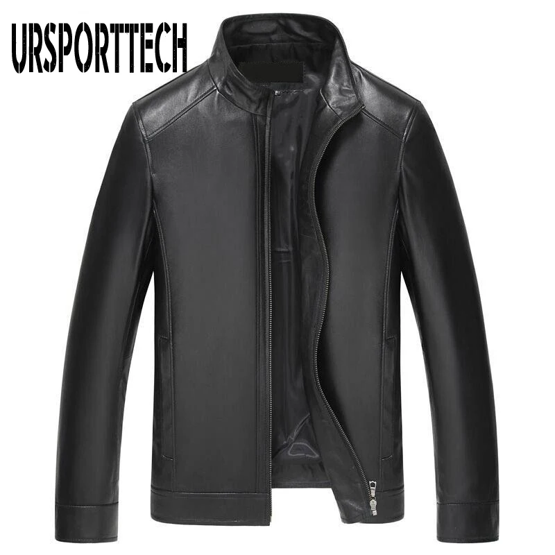 Демисезонная брендовая новая куртка из искусственной кожи мужская кожаная для
