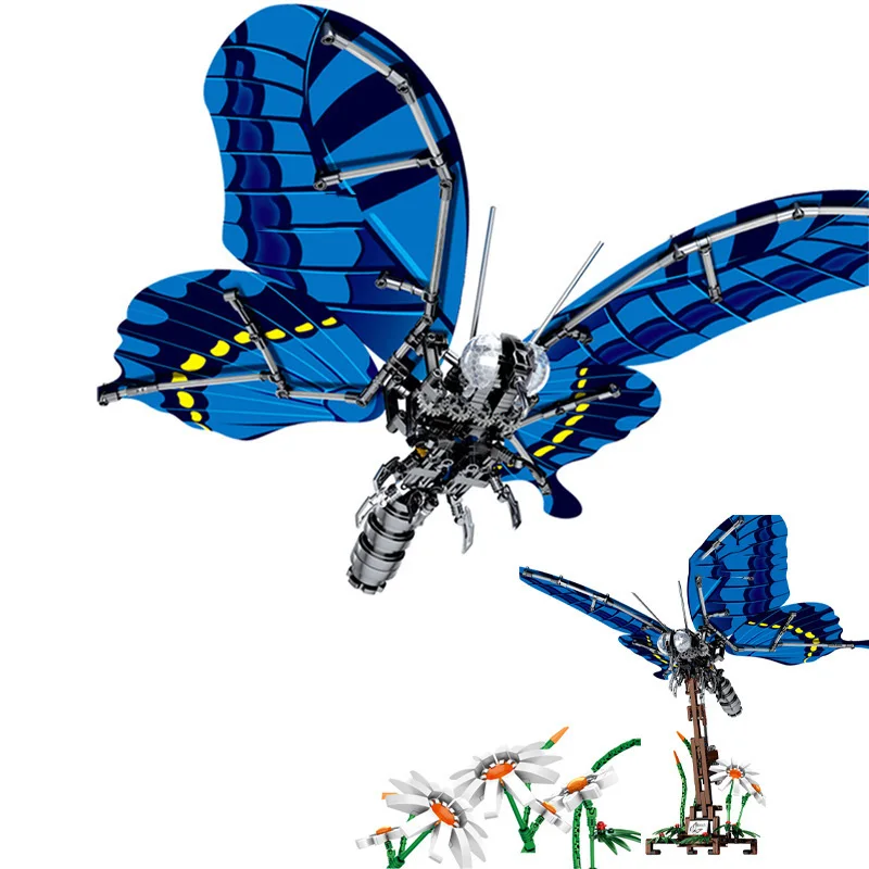 

High-Tech Animal Simulated Insect Bee Butterfly Red Dragonfly Creator Building Blocks DIY Educational Bricks Kid Toys Gift