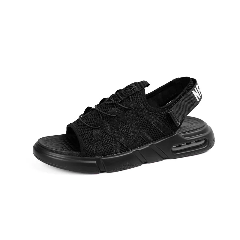 

Men's Sandals Summer 2021 Woven Wire Mesh Surface Sports and Leisure Tide Shoes Men's Beach Air Cushion Soft Bottom Roman Large