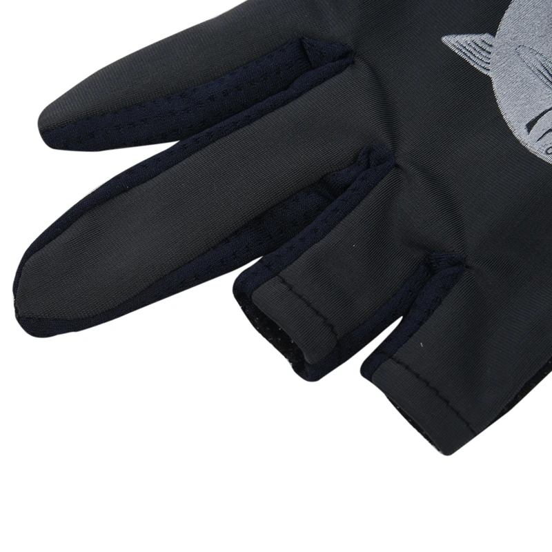 SODIAL(R) 2 шт резиновые точки Нескользящие ладони два пальца Рыболовные Перчатки