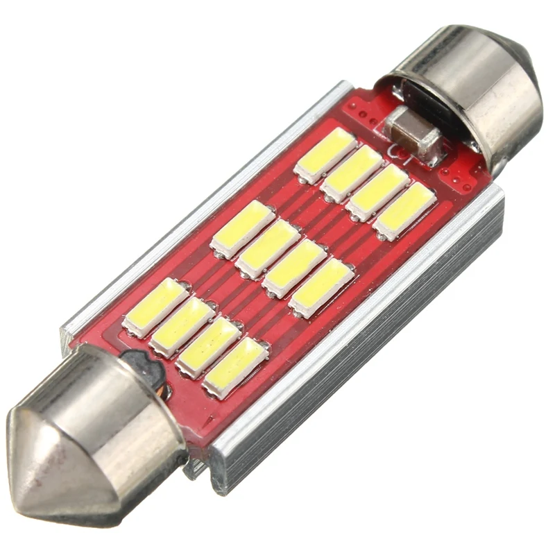 Светодиодная лампа C10W Canbus 12 SMD 4014 внутренний купольный светильник светодиодная