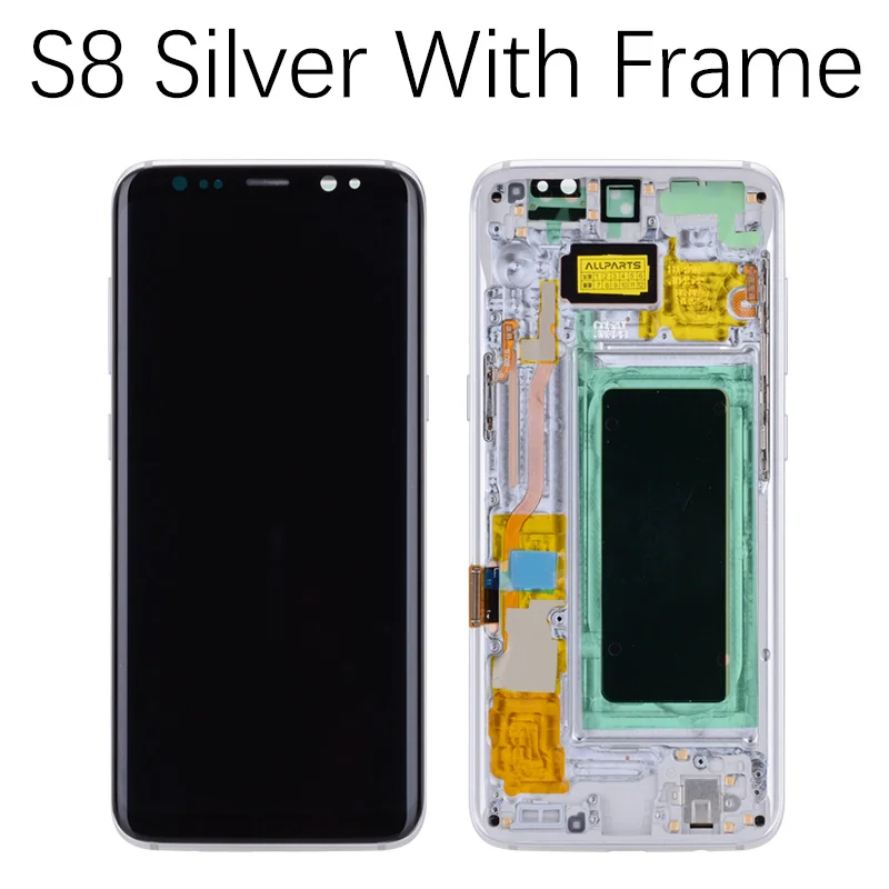 Oригинал AMOLED для самсунг S8 LCD дисплей сенсорный экран планшета замена для SAMSUNG GALAXY S8 плюс дисплей SAMSUNG S8 экран - Цвет: S8 Silver Frame