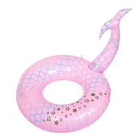 mermaid water bed inflatable circle swimming ring for kids adult pool float swimming ring outdoor summer beach party toys