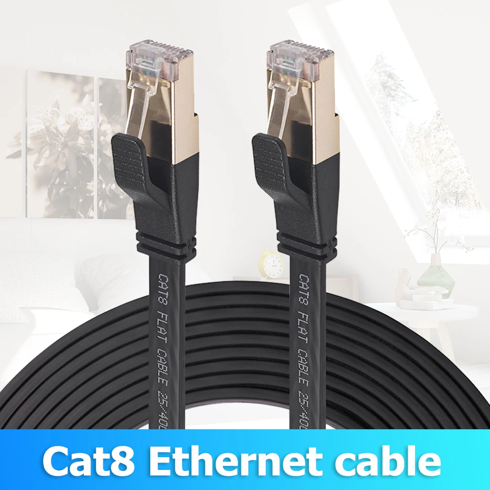 Cat8 кабельной сети Ethernet сетевой патч-корд Золотой SFTP 40 Гбит/с котом 8 RJ45 покрытием