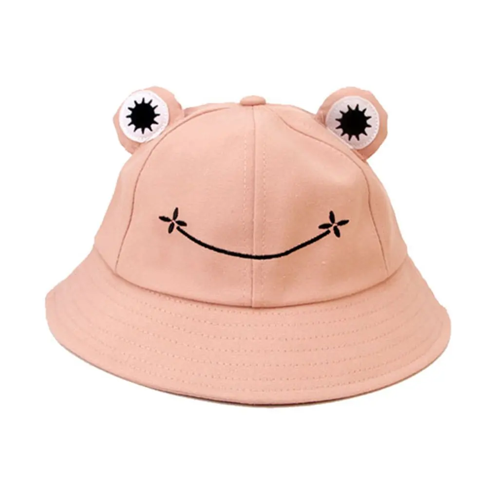 

Summer Sunscreen Fisherman Cap Beach Caps Outdoor Fishing Hunting Sunhat Headwear Foldable Cotton Cute Frog Bucket Hat