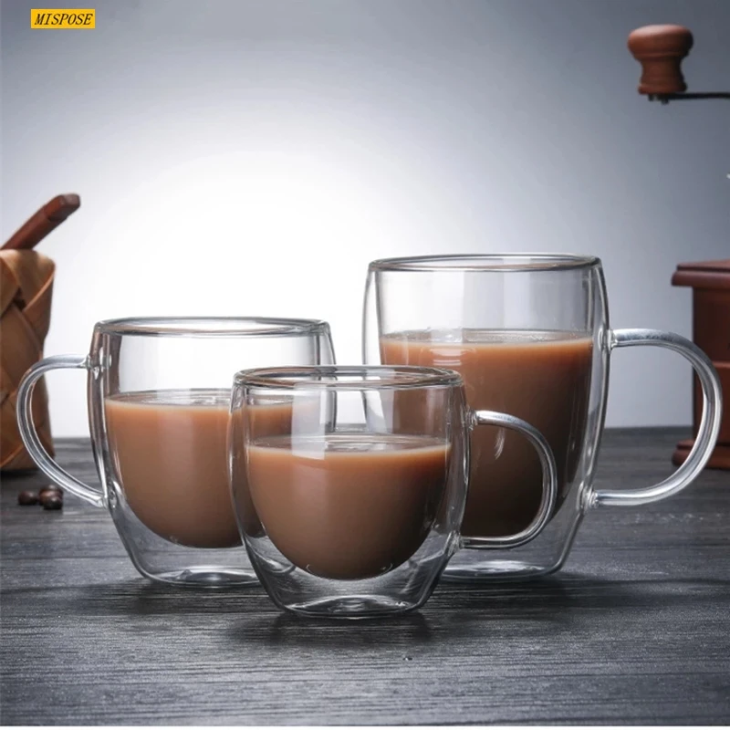 

Double Wall Glass Mug Milk Lemon Juice Cup Drinkware Lover Coffee Cups Mug Gift Coffee Creativity Drinkware