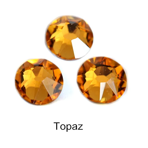 Topaz 144 шт цветные горячие ремонтные стразы, платья, свадебные платья, украшения, 16cut 8 Big 8 Small Iron Stone, стразы горячей фиксации Y3836 - Цвет: Topaz
