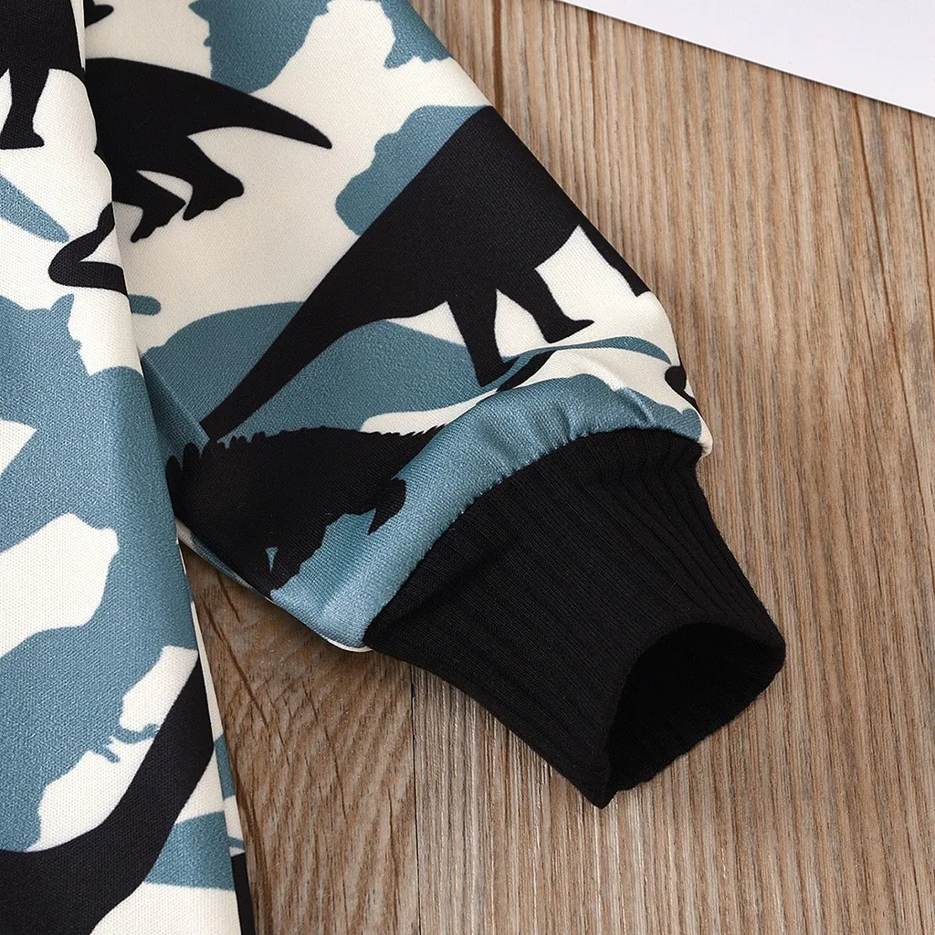 

2020 Hot Sale Clothing Newborn Toddler Baby Long Sleeve Dinosaur Funny Print Hoodie Romper jumpsuit Casual Clothes