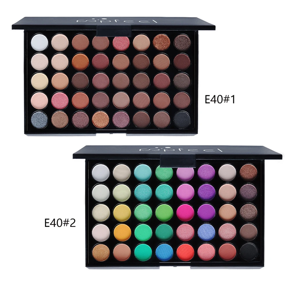 

40 Colors Highly Pigmented Nudes Warm Natural Matte Shimmer Cosmetic Eye Shadows Pallet Powder Palette