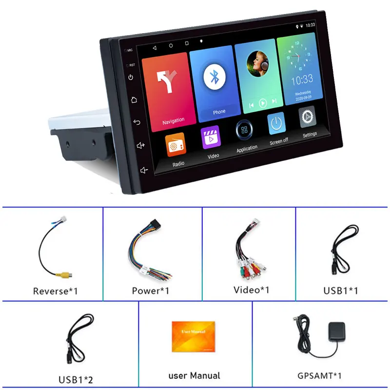 reakosound 1 din android car radio 7 inch fm adjustable auto vedio contact screen car radio player quad core gps navigation free global shipping