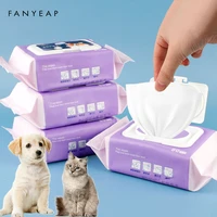 new 100pcsset pet eye wet wipes dog cat pet cleaning wipes grooming tear stain remover gentle non initiating wipes towel