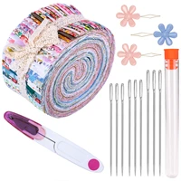 dailylike jelly roll fabric roll up cotton fabric quilting strips patchwork craft cotton quilting fabric sewing needle tool
