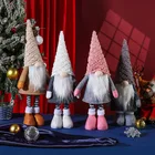 Рождественский гномик, 60 см, украшения с длинной выдвижной ножкой, большой стоячий гномик ручной работы, плюшевый эльф для праздника, декор для рождественвечерние