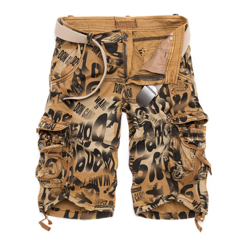 

2021 summer Cargo Military Camouflage Shorts Men loose beach Shorts Men Camouflage Army Short Overalls plus large size 29-42