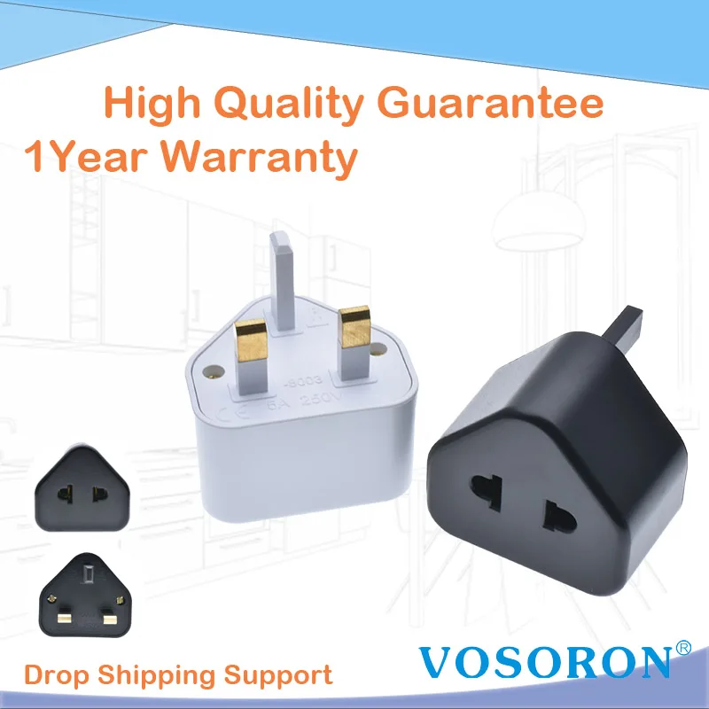 ЕС и США 2-контактный до английская вилка с 3 зубцами Универсальный адаптер