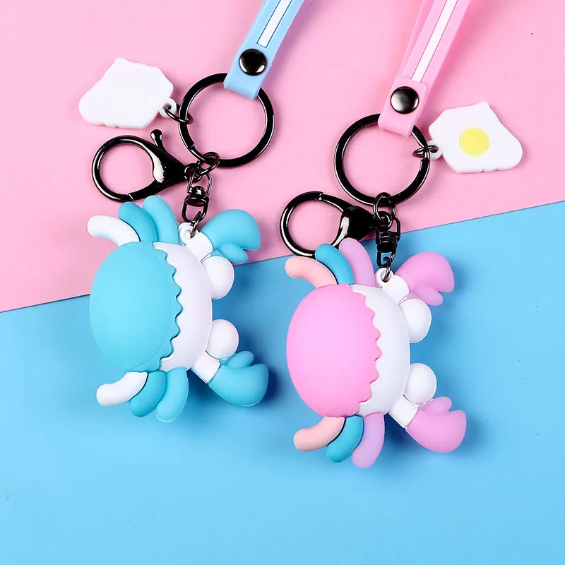 Милый мультфильм краб Фигурки ПВХ кукла брелок кулон для женщин Сумка кошелек