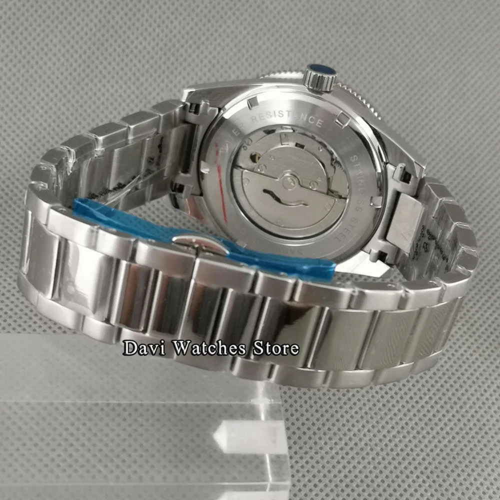 Мужские наручные часы с синим циферблатом и сапфировым стеклом 41 мм | Наручные