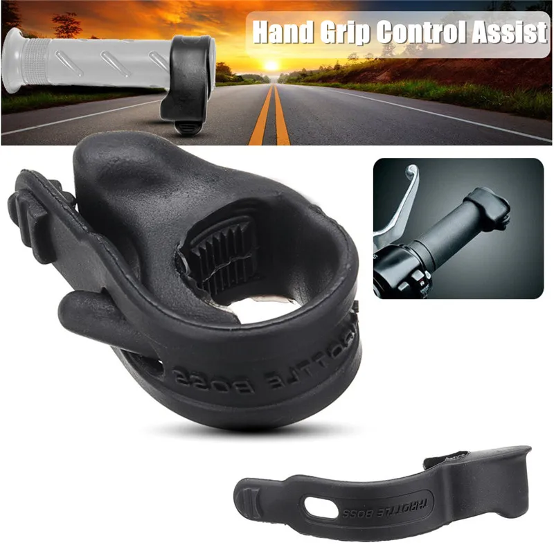 

2pc Universal Black Rubber Hand Grip Control Assist Throttle Control Motorcycle Cruise Control Assist Rocker Cramp Stopper