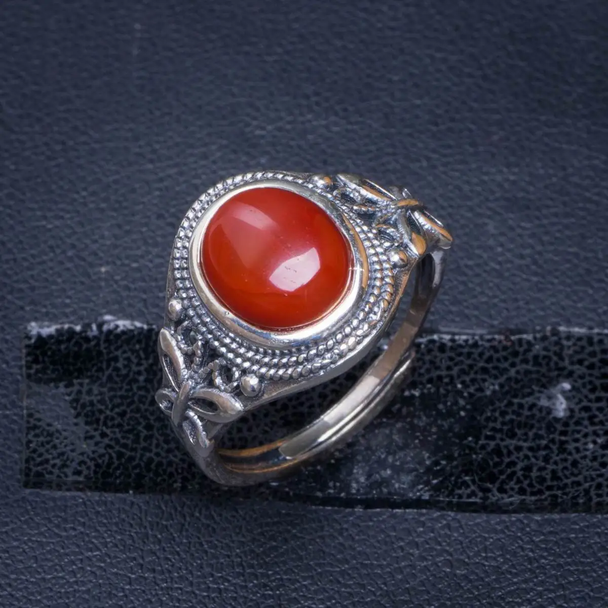 Серебряное кольцо ручной работы с красной бабочкой из агата Nanjiang украшение