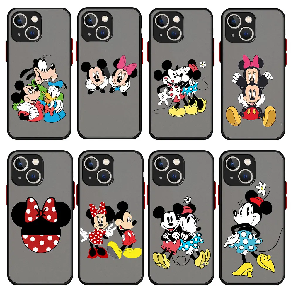 

Case For Apple iPhone 12 13 Pro Max 12 13 Mini SE 2020 XR Cover Frosting Matte Capa Disney Minnie Mouse Daisy