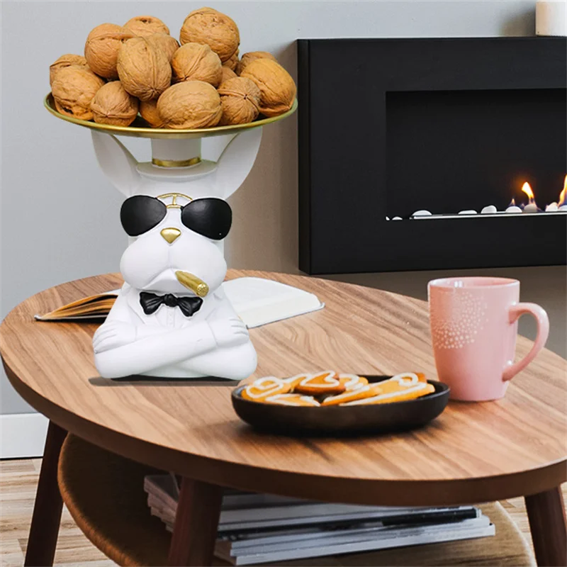 Классная Милая статуя бульдога модная скульптура Настольная Статуэтка для