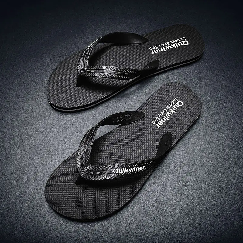 

WEH Summer Fashion flip flops men designer Outdoor Male 2021 Sandals Shoes High Quality Flat Anti-skidding Slide Casual Slippers