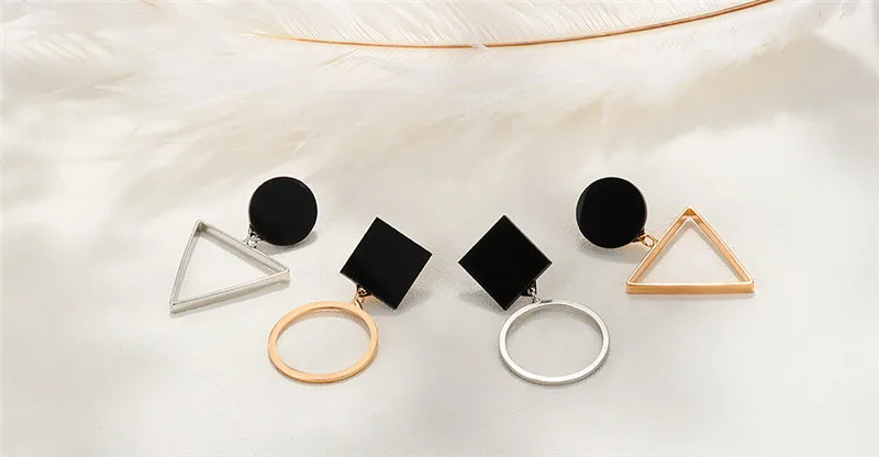 2020 модные роскошные Асимметричный геометрический серебряные Висячие серьги для