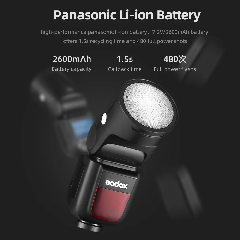 Godox V1 вспышка V1C V1N V1S V1F V1O V1P TTL 1/8000s HSS Литиевая Батарея Вспышка Speedlite для Canon Nikon Sony Fuji