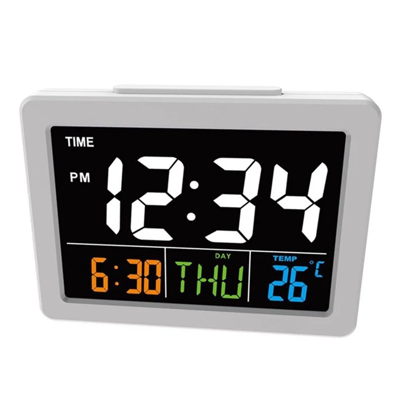 

AAAK -Digital Alarm Clock, with 5.5inch Large LED Time Display Temperature Detect Snooze Clocks for Bedroom Bedside Desk