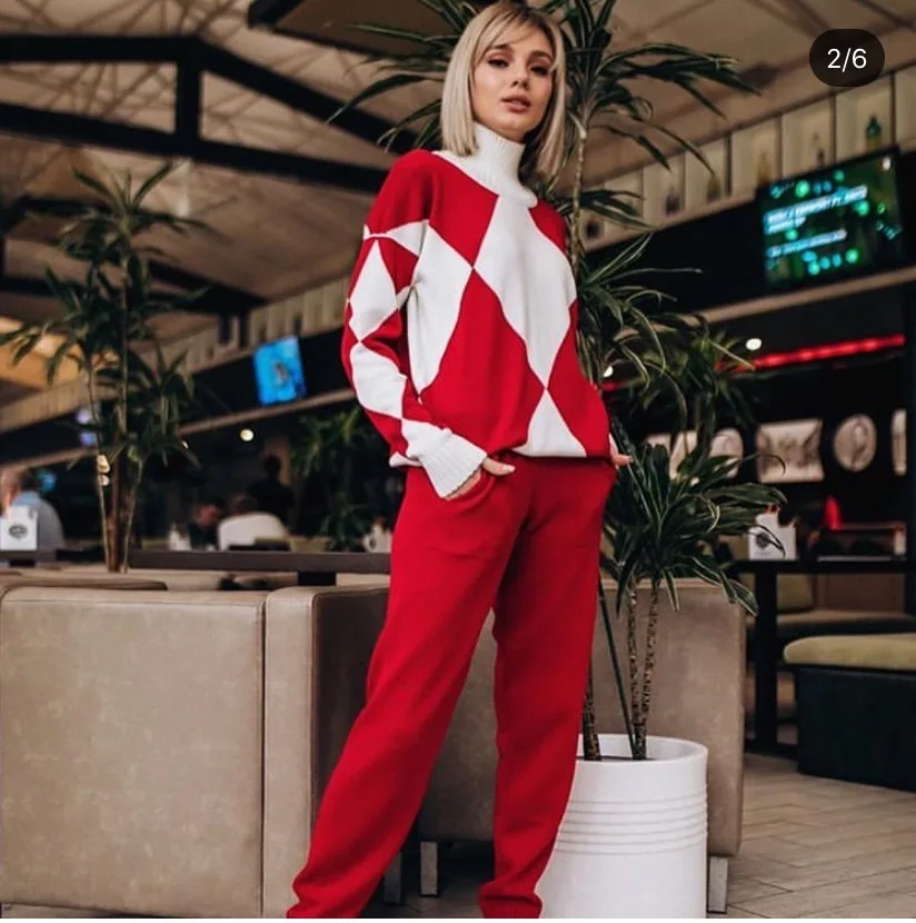 Женский комплект из 2 предметов ALPHALMODA зимний модный джемпер с высоким воротником