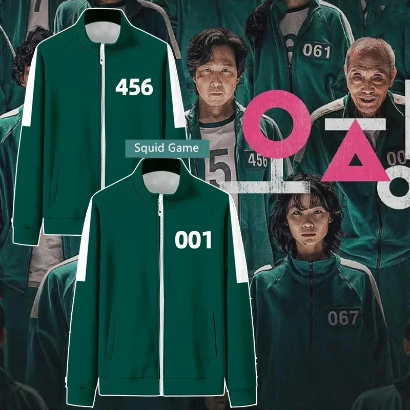 

Squid Game Korean Hoodie 456 Cosplay Sportswear Jacket Pants TV Costume Number 067 Sweatshirts Men Women Couple Hoodies Pants