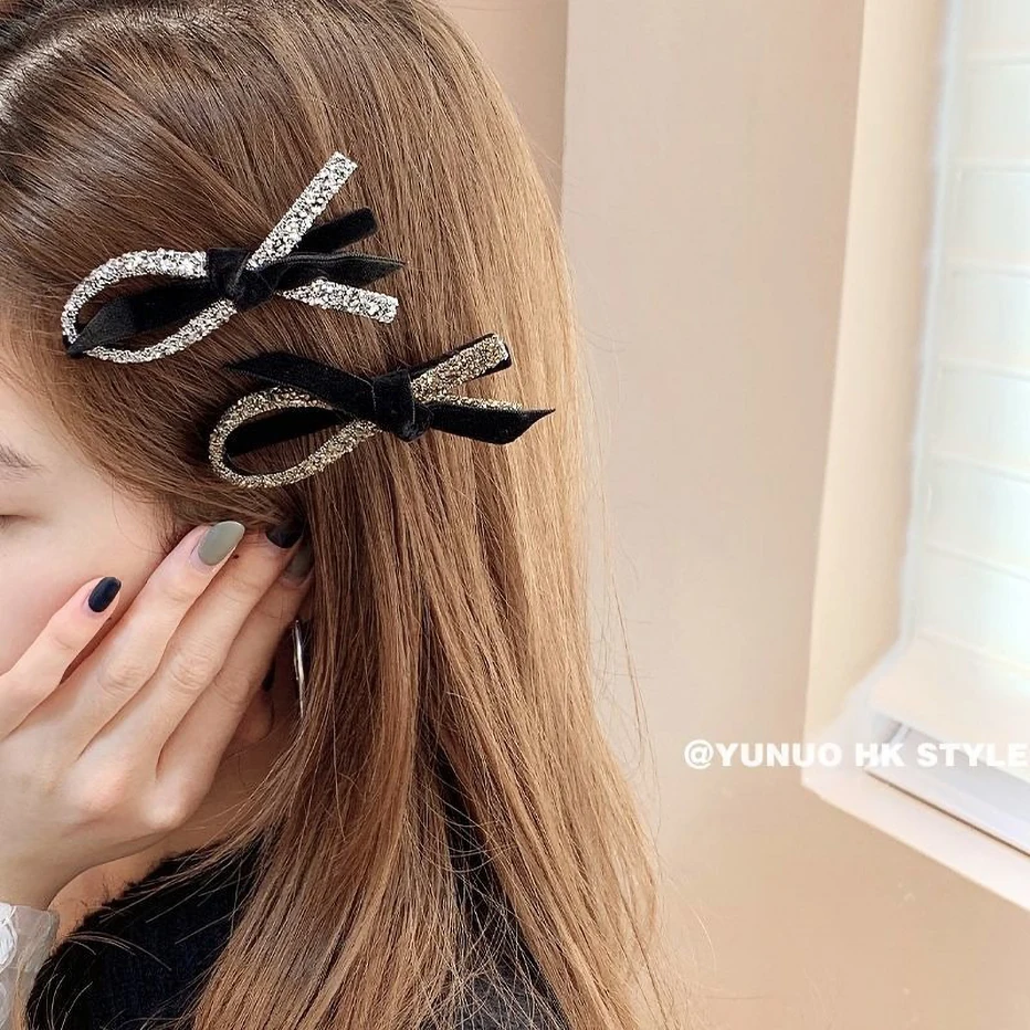 

Shiny Diamond-studded Duckbill Hairpin INS Fashionable Wild Sweet Bangs Clip Women Elegant 2021 New Arrival Hair Accessories