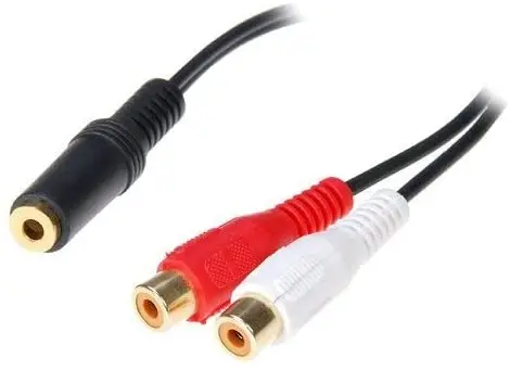 

6 inches stereo divider 3.5 mm jack to 2 RCA audio socket adapter