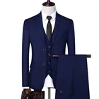Мужской деловой костюм из трех предметов, пиджак, брюки, жилет и платье, 2021