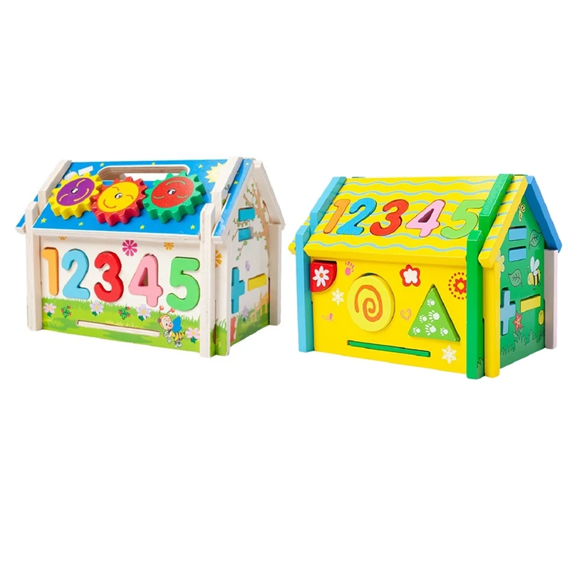

Wooden Multifunctional Disassembly Assembly Geometric Figures Shape Matching Intelligence Box Toys