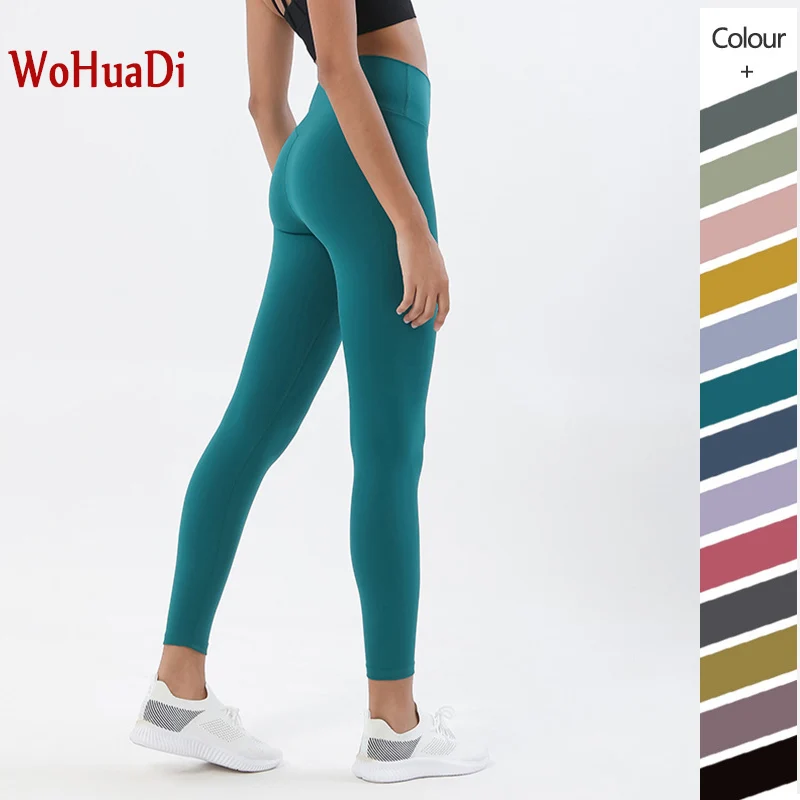 

WOHUADI Sexy high waist Yoga Pants Women Fitness Seamless Gym Running Leggings Workout Solid Sports fitness tight pants Female