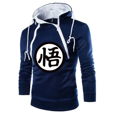 

New Spring Autumn Men's Anime Z Goku Hoodies Print Sweatshirt Fashion Male Hoody Double chain Casual Men's pullover