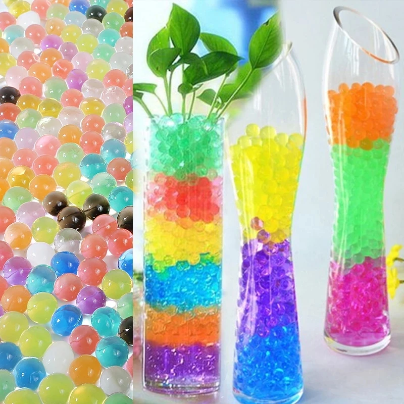 500Pcs/Bag Crystal Soil Mud Hydrogel Pearl Gel Kids Children Toy Water Growing Up Ball Beads Wedding Home Party Decoration - купить по