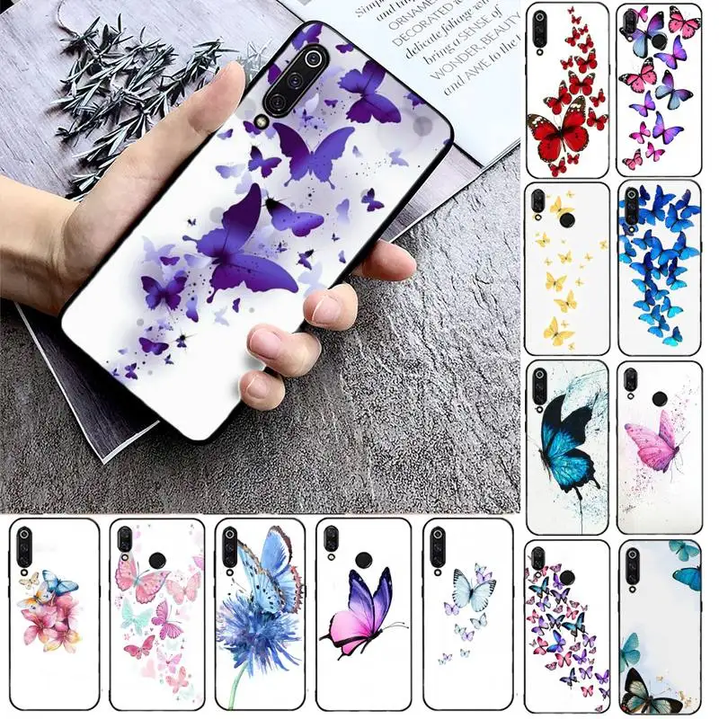 

FHNBLJ watercolor butterfly Phone Case Phone Case For Xiaomi mi9 mi8 F1 9SE 10lite note10lite Mi8lite Back Coque xiaomimi5x