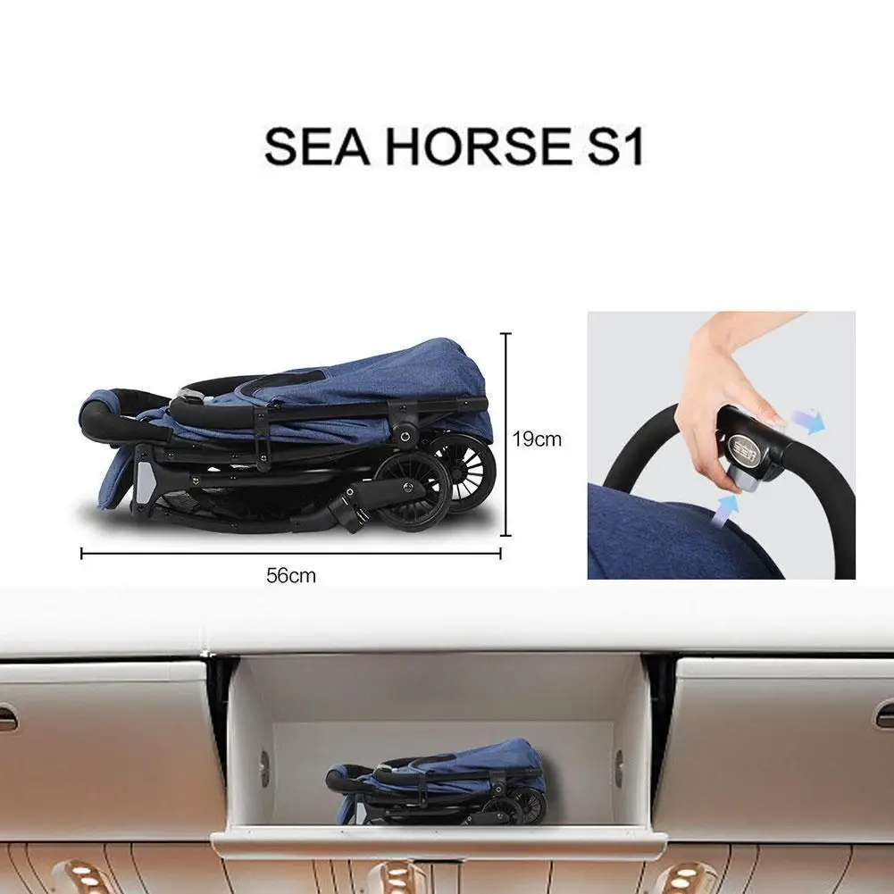 

Hot Multi-functional Baby Light Folding Stroller Gray Blue High Landscape Stroller Eggshell Design Bb Car Outdoor Accessories