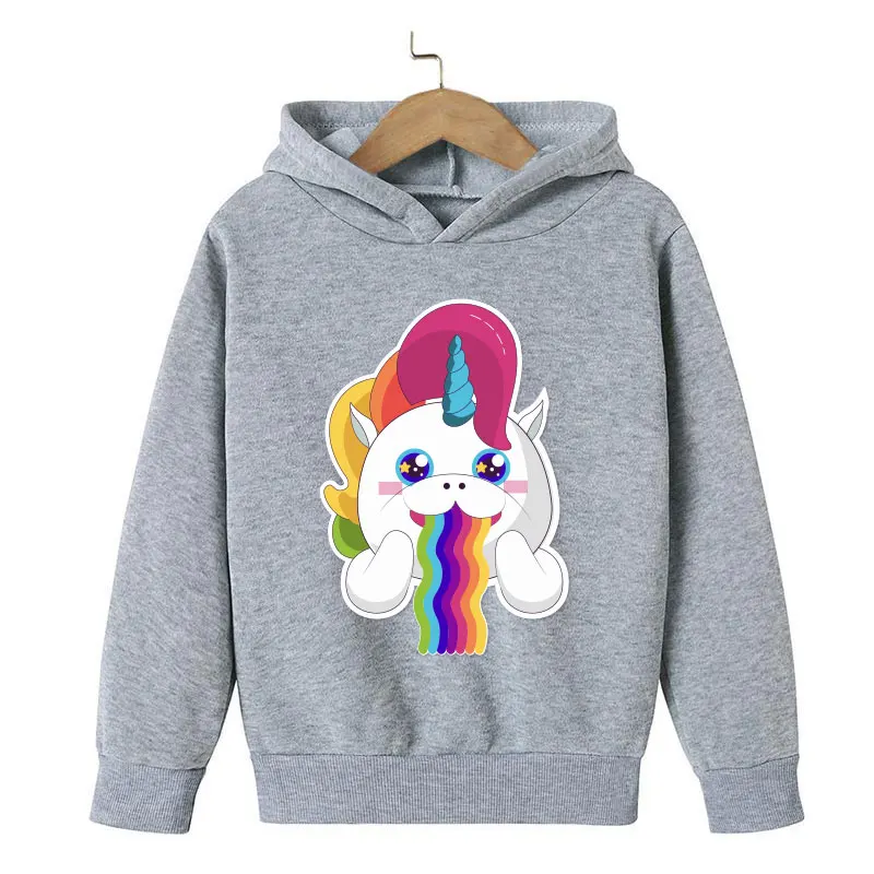 

Детская хлопковая толстовка с капюшоном, с мультяшным единорогом