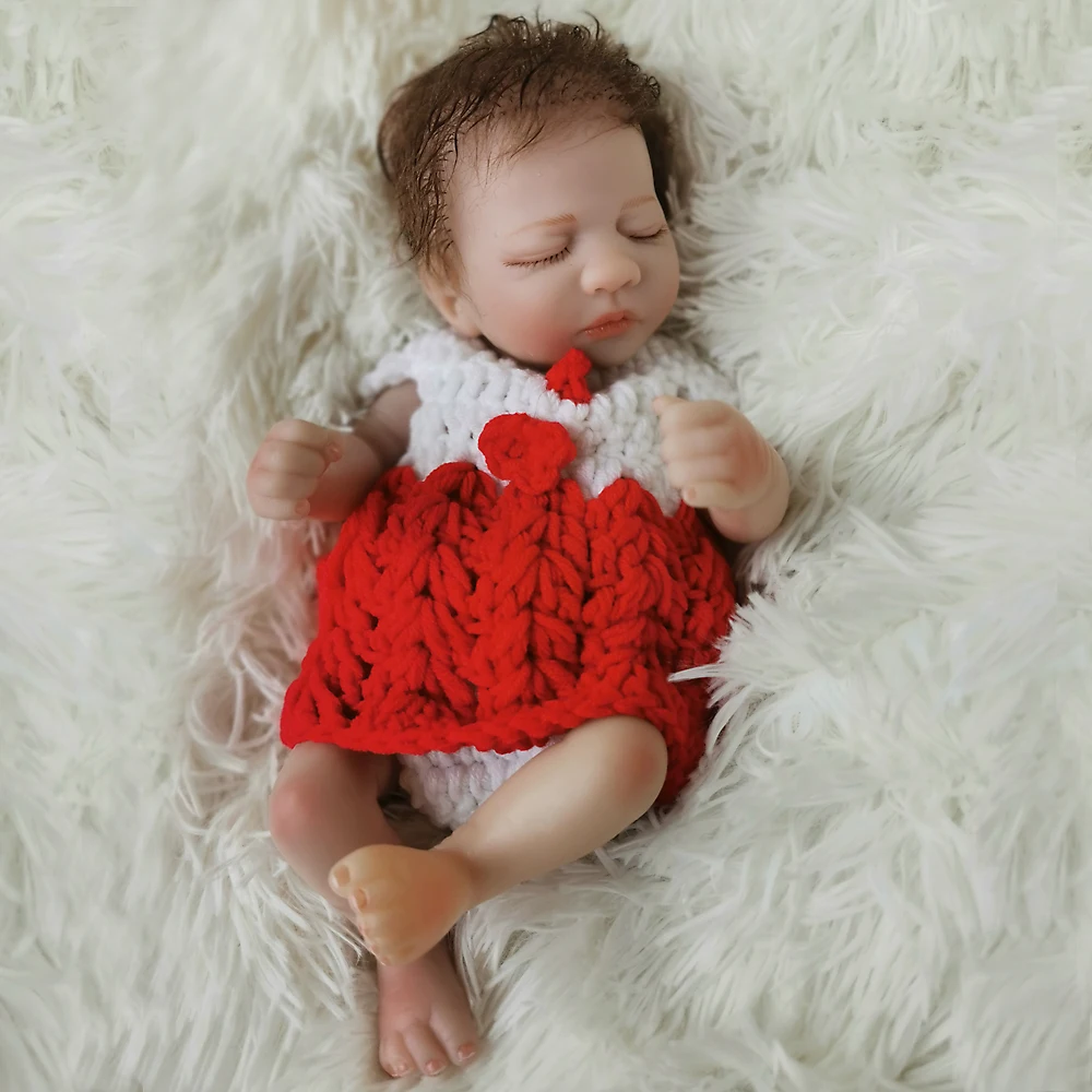 10inch Full Silicone Reborn Baby Dolls Alive Lifelike Boutique Mini Doll Bebes Babies Toys Bath Playmate Gift | Игрушки и хобби