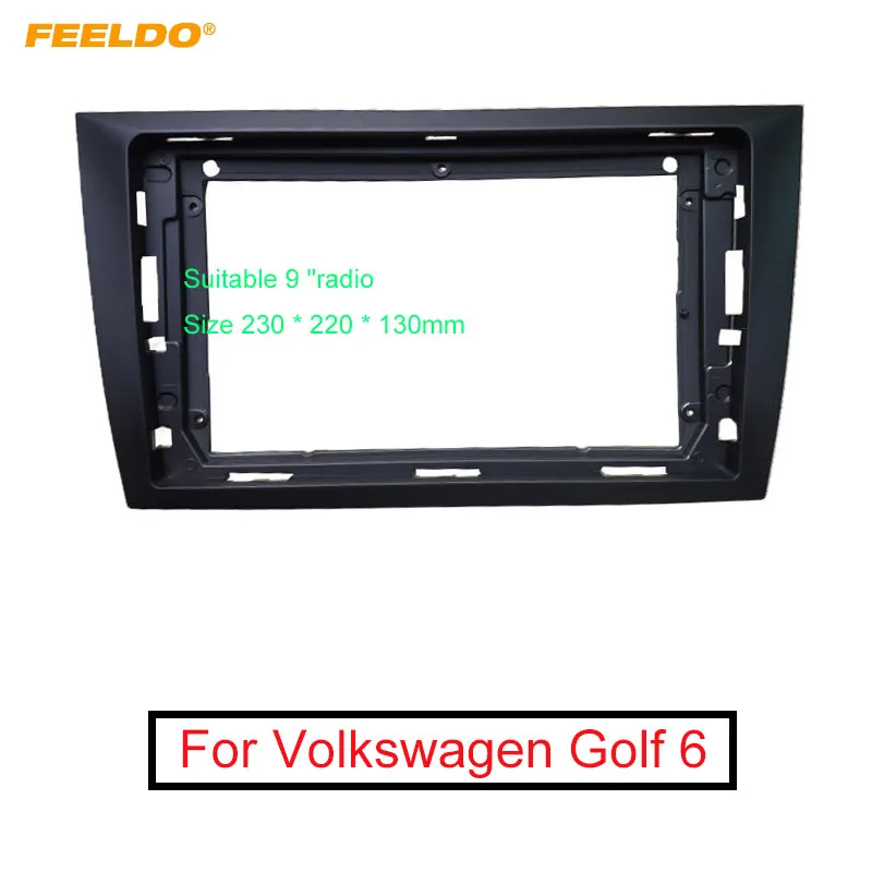 FEELDO автомобильный аудио 2Din 9 &quotбольшой экран фасции Рамка адаптер для Volkswagen Golf 6