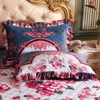 2pcs warm printed crystal velvet pillow cover rectangle pillow shams home decorative quilted pillowcase soft 48x74cm